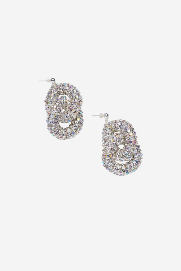 Diamond Tire Earrings Silver