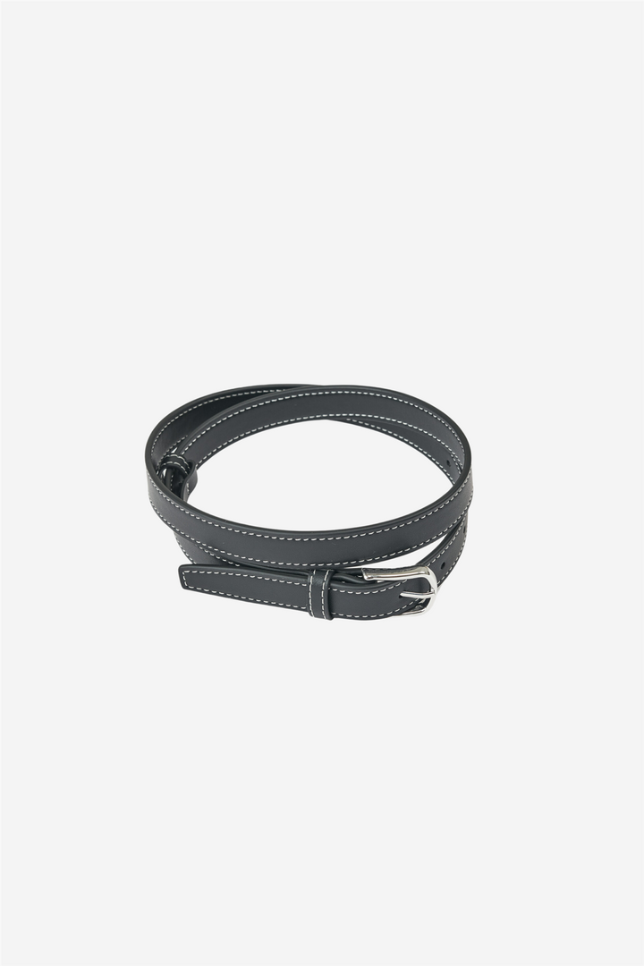 Slim Leather Belt Black