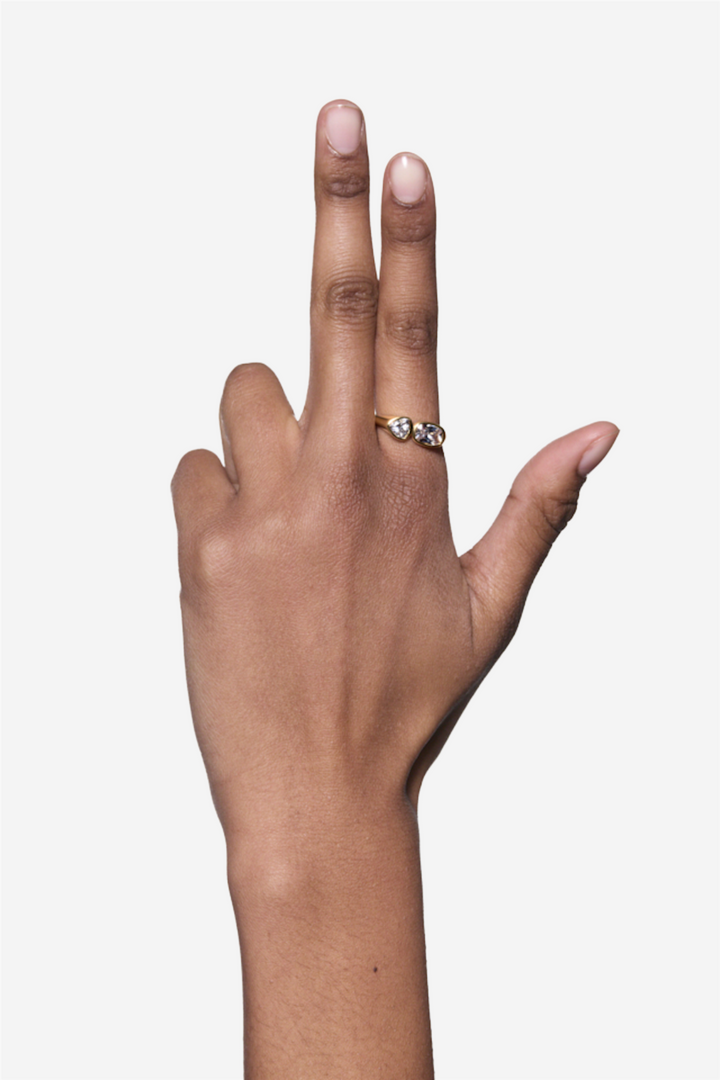 You & Me Signet Ring Gold