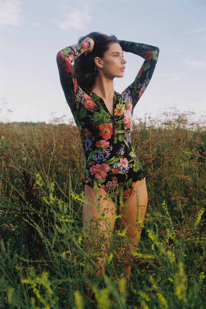 Long Sleeve Swimsuit Midnight Bloom