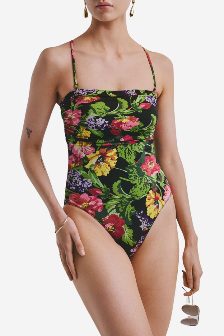 Bandeau Swimsuit Midnight Bloom