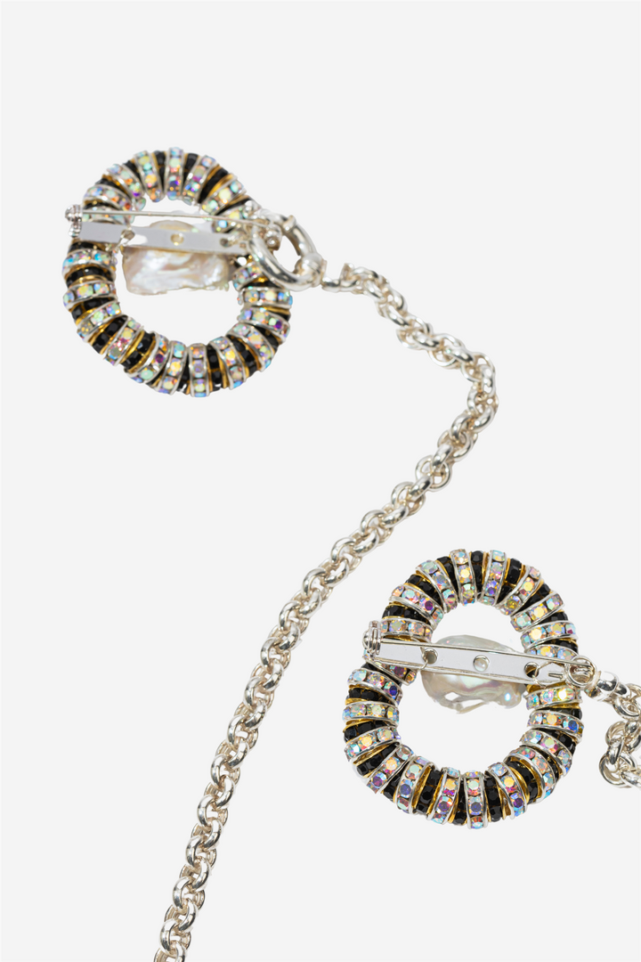Paris Chained Brooch Zebra