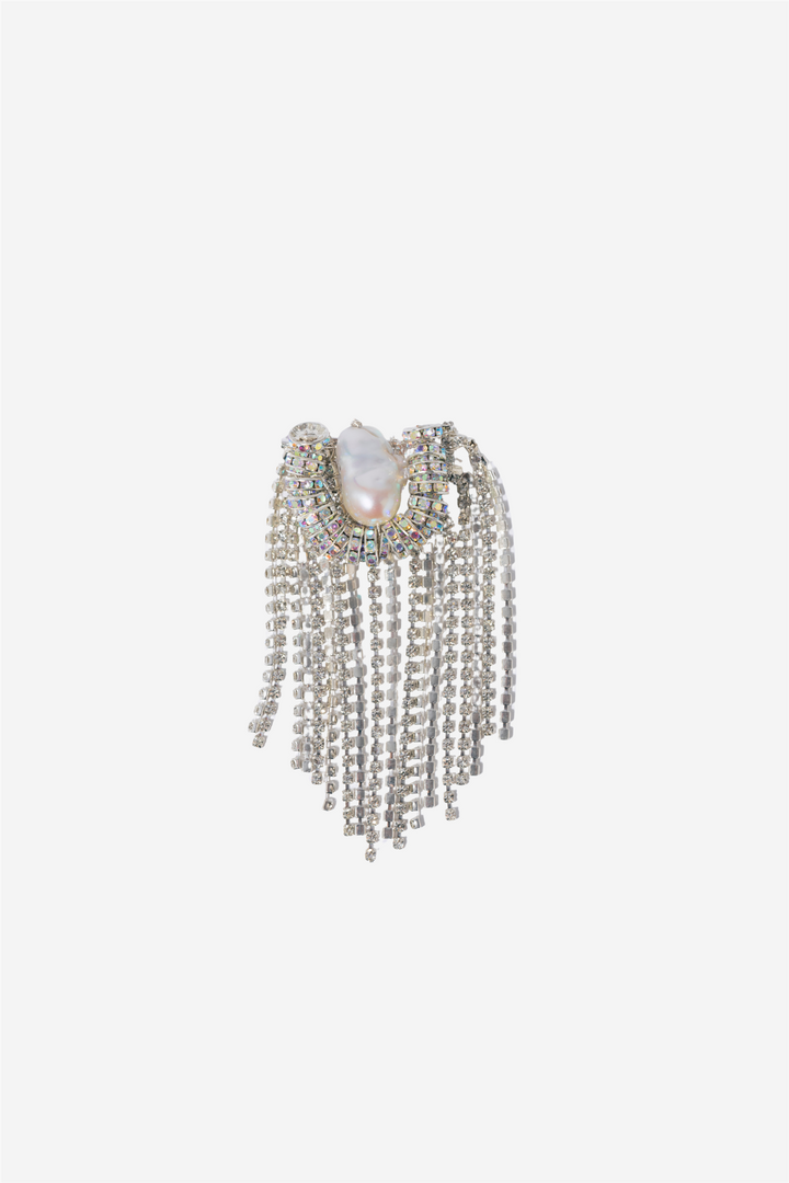 Octopus Fringe Brooch Silver