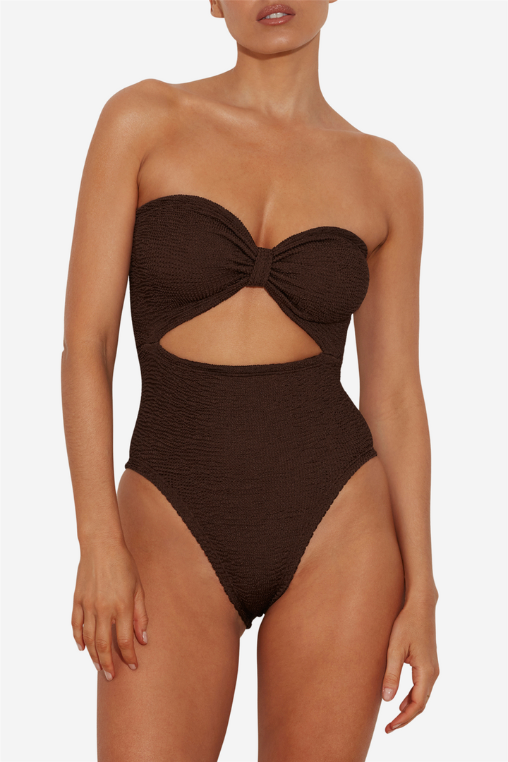 Alana Swim Metallic Chocolate