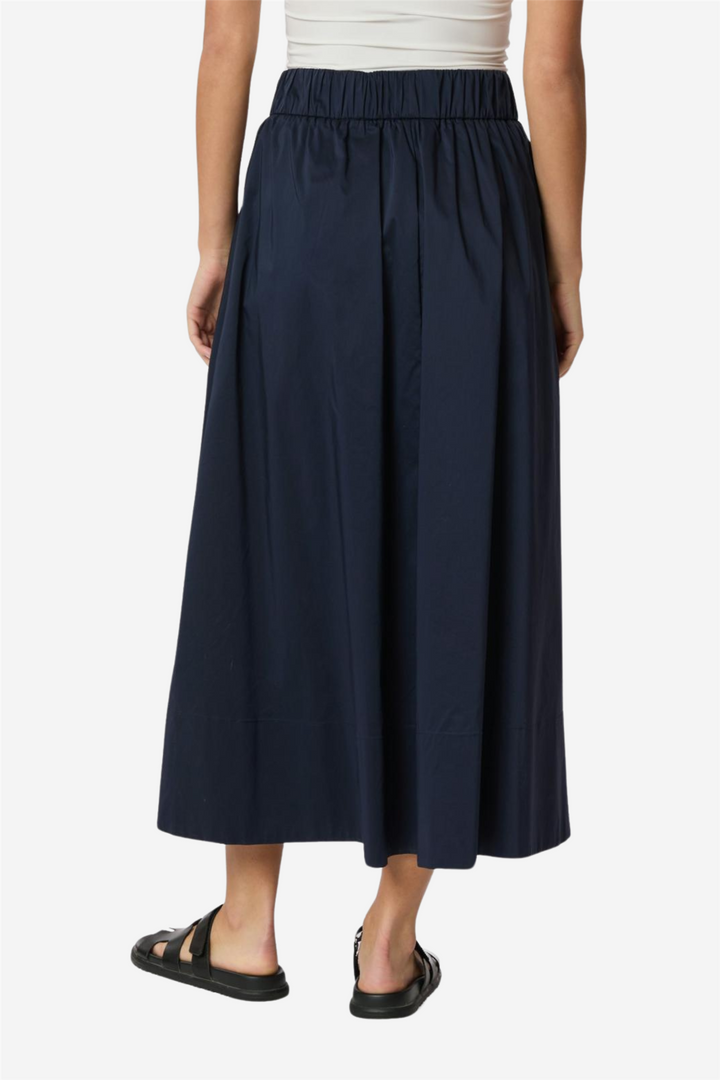 Yara Long Poplin Skirt Navy