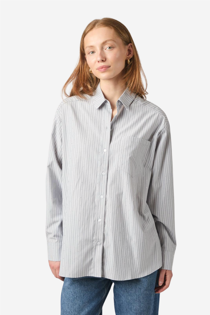 Dalma Stripe Stone Shirt Light grey