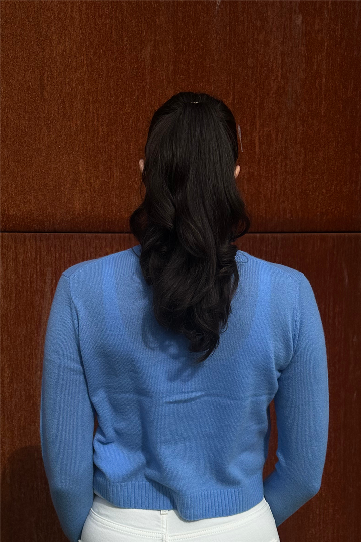 W. Cashmere Cardigan Blue