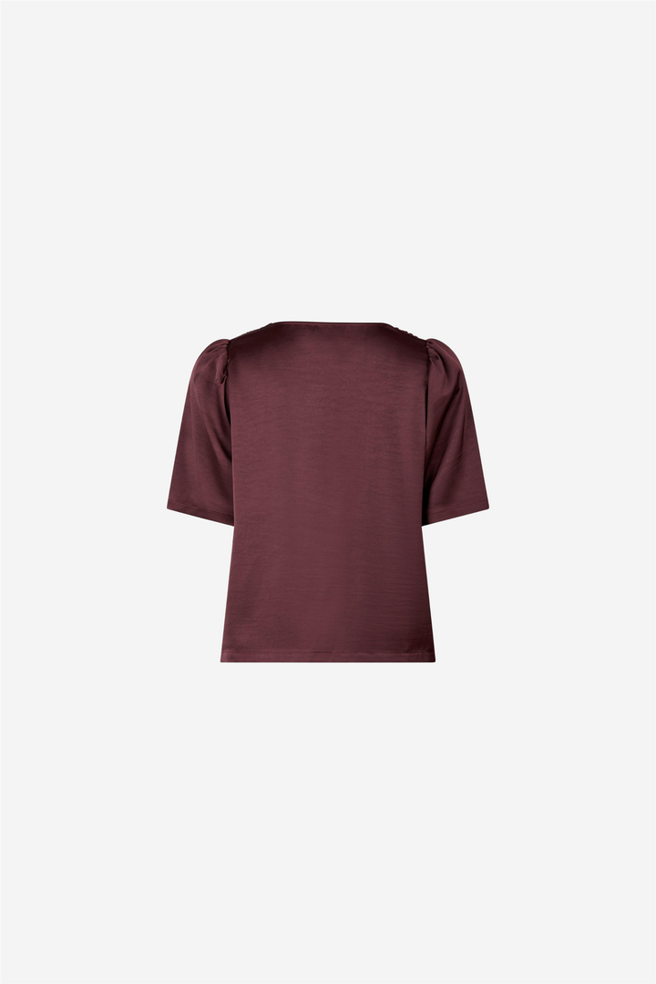 Largo Heavy Sateen Blouse Burgundy