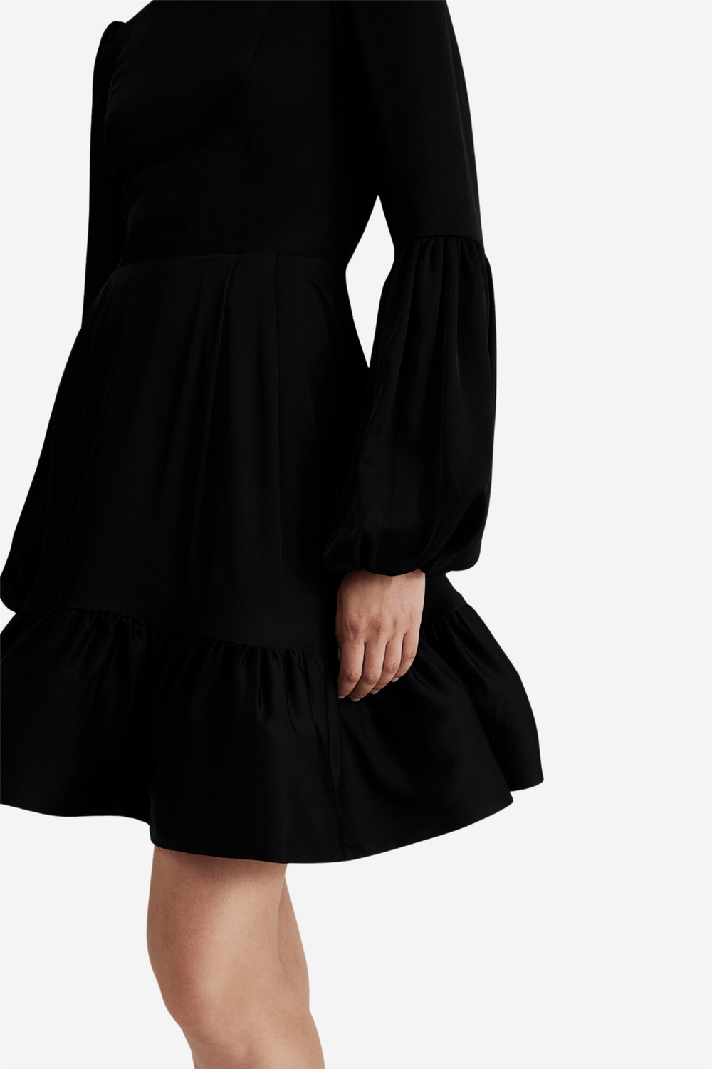By Malina Kjoler & jumpsuits Jasmine ruffled mini dress Black