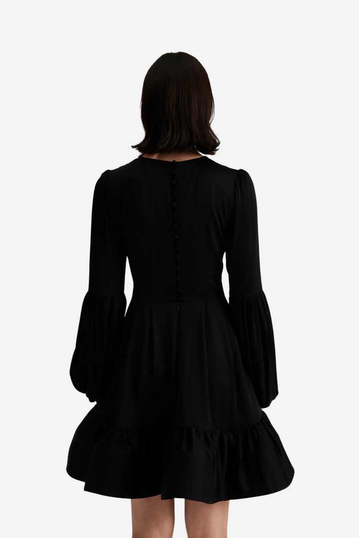 By Malina Kjoler & jumpsuits Jasmine ruffled mini dress Black
