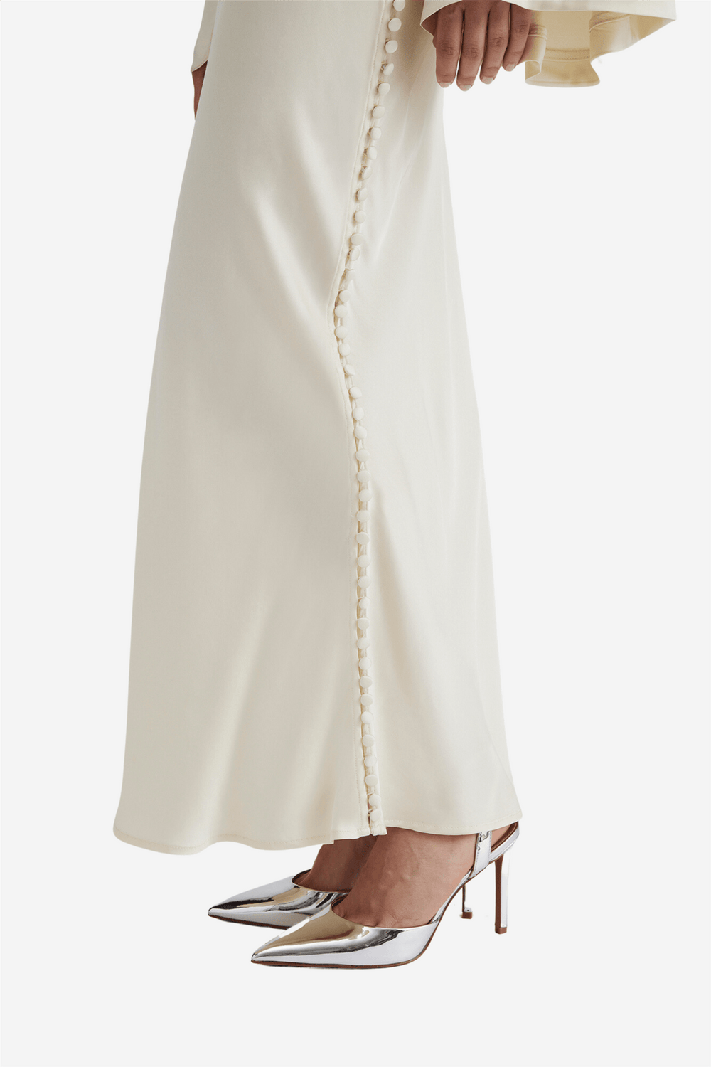 By Malina Skjørt Adaline button slip maxi skirt Vanilla