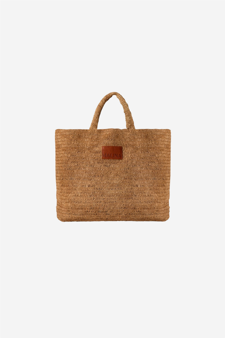 Elsya raffia tote bag tan