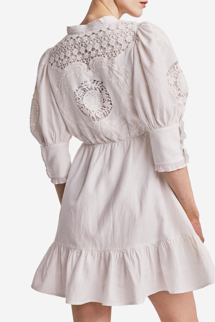 Linen Mini Dress Off White