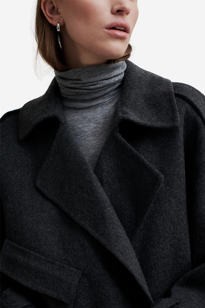 Walance Short Jacket Dark Gray Melange
