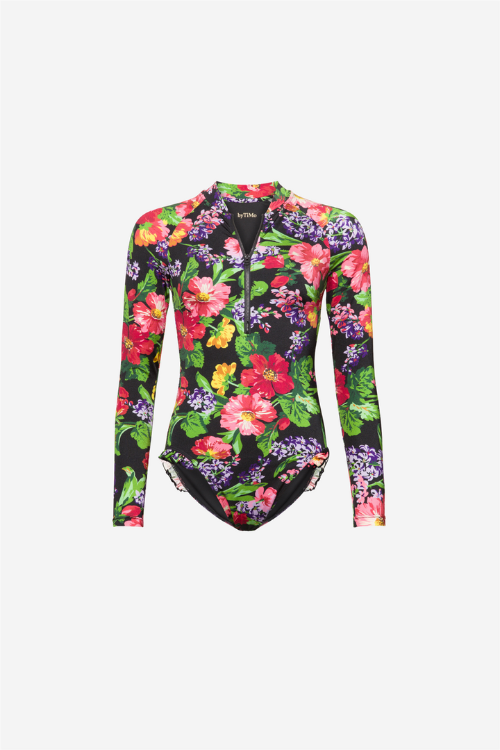 Long Sleeve Swimsuit Midnight Bloom