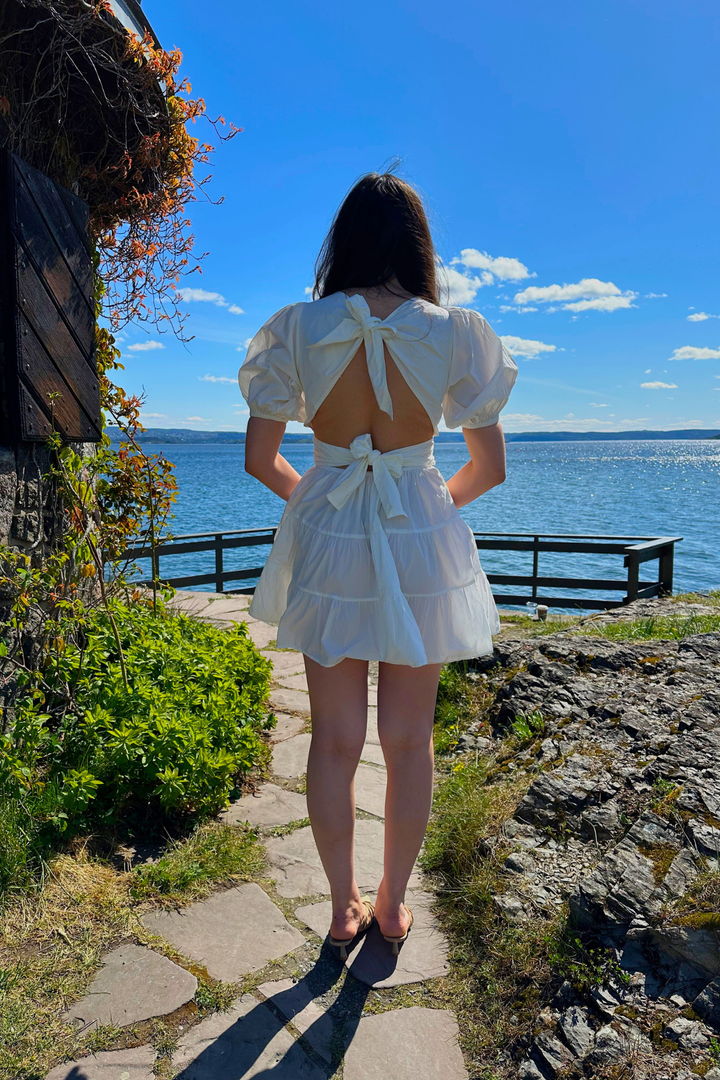 Poplin Mini Dress White