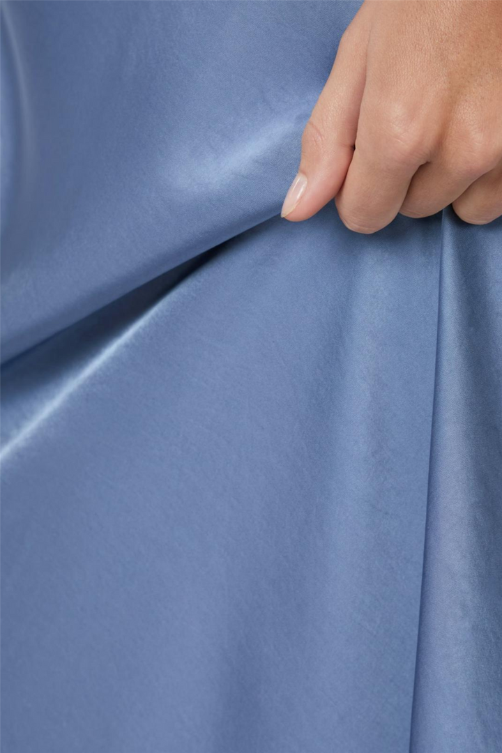 Celinie Heavy Sateen Dress Smoke Blue
