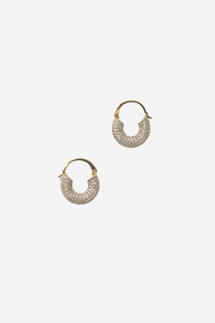 Small Diamond Hoops Gold