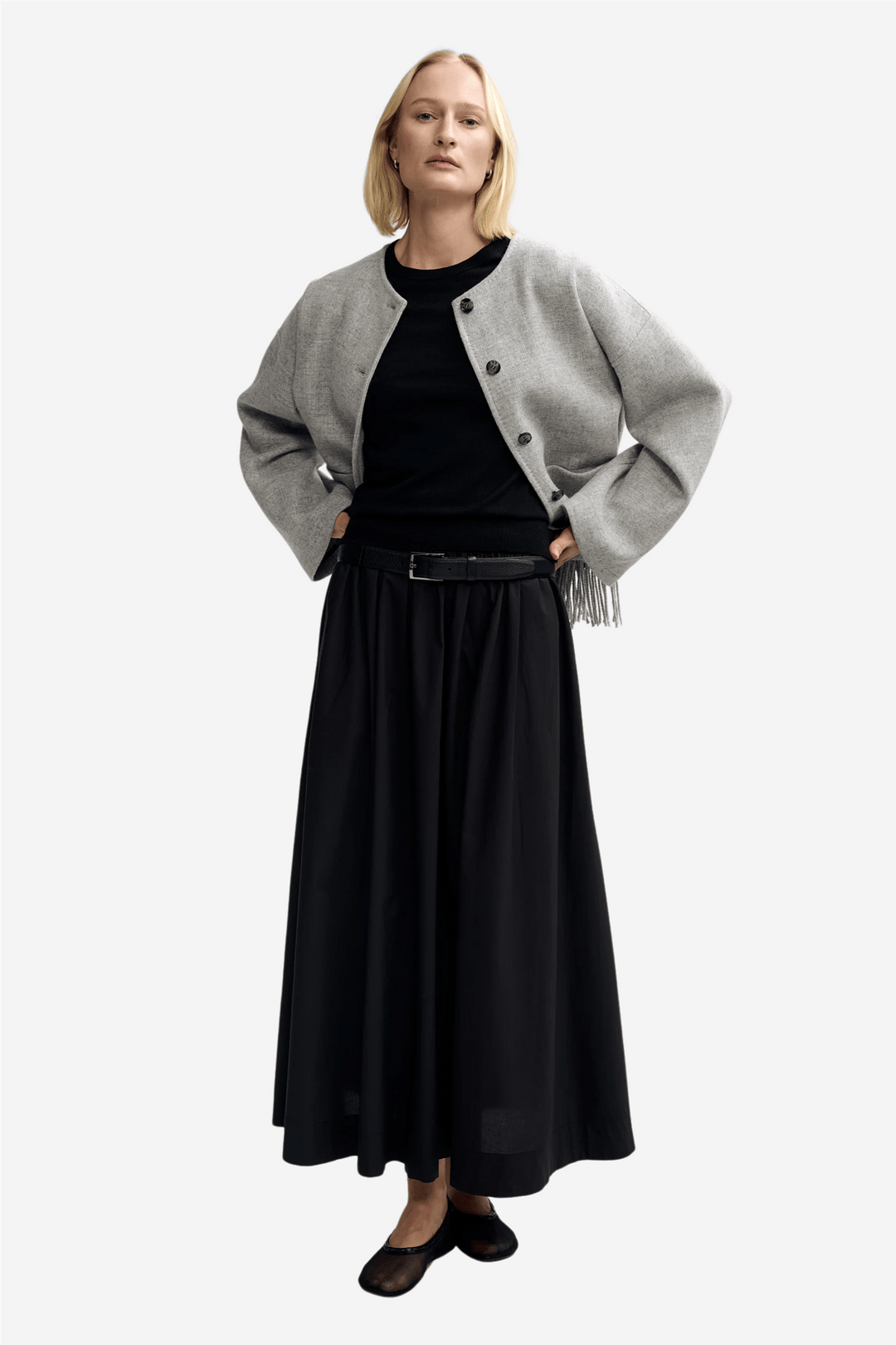 Christian Aks Yttertøy Carla Lambswool Jacket Lt. Grey Mel