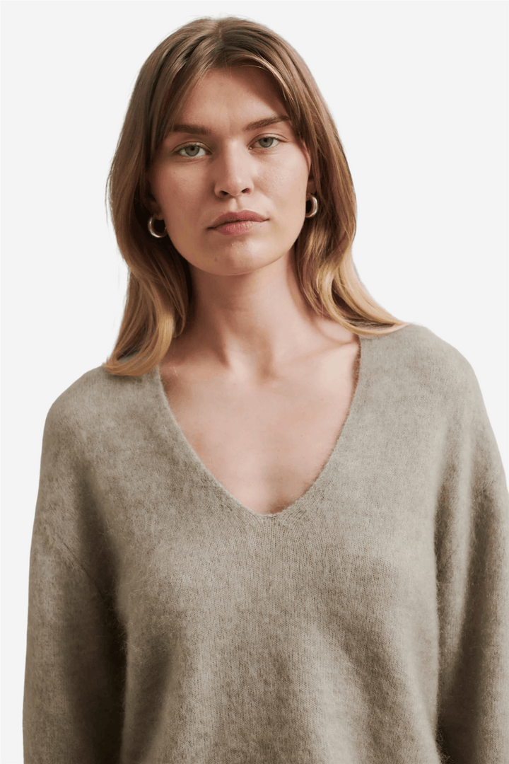 Camryn Knit V-Neck Trench Coat