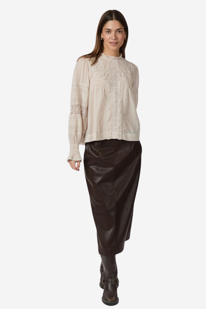 Ebba s voile blouse ivory