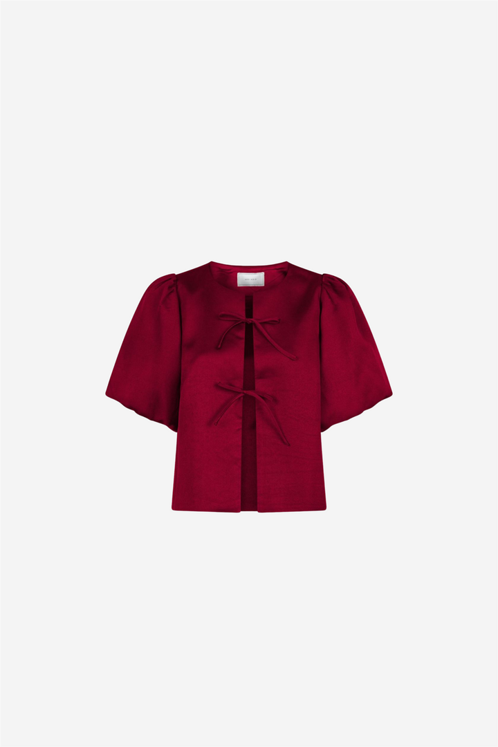 Aska Dull Satin Blouse Wine