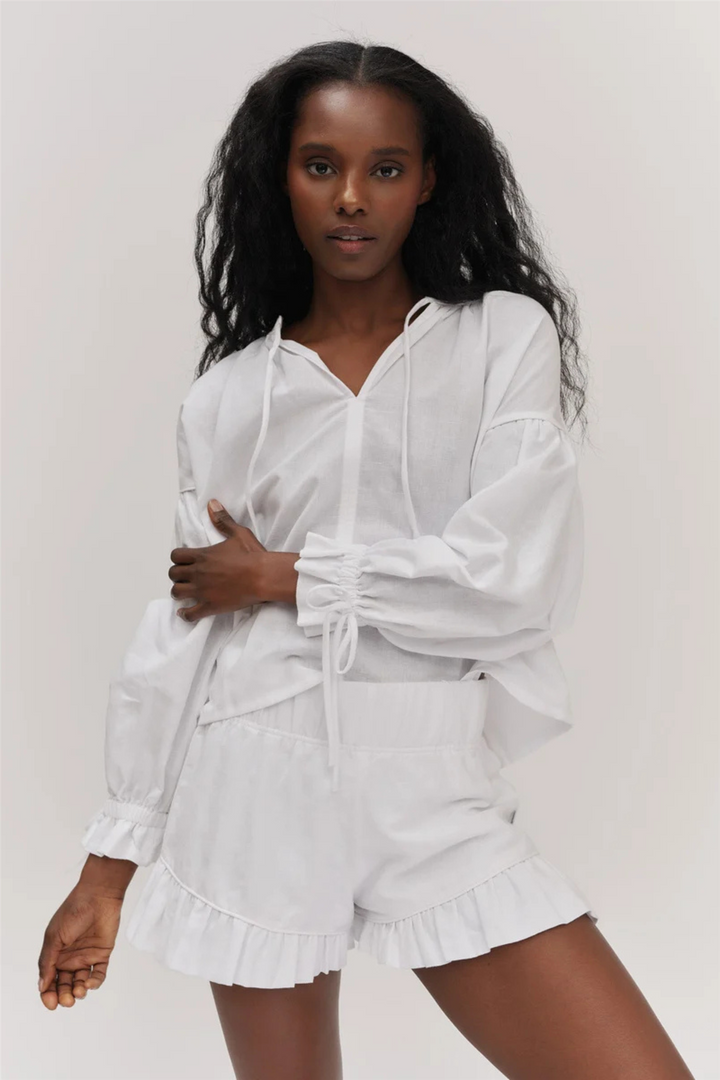 Monique Linen Shorts White