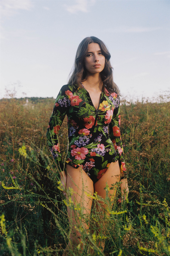 Long Sleeve Swimsuit Midnight Bloom