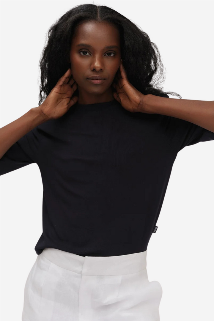 Sonia Rib Tee Navy