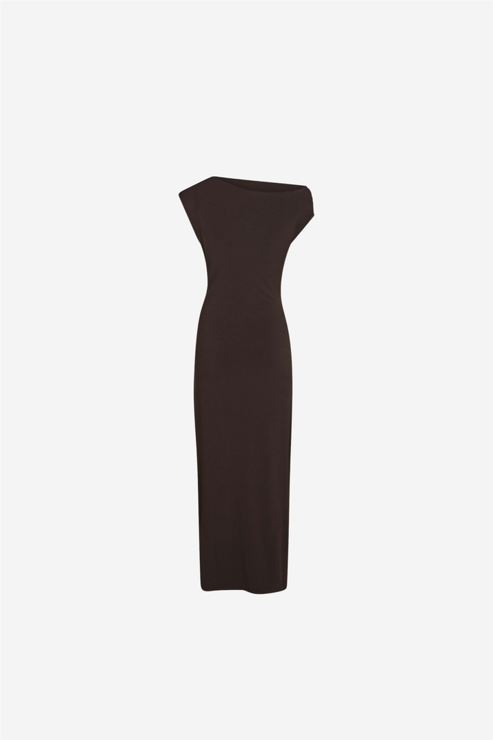 Minja drapy dress chocolate brown