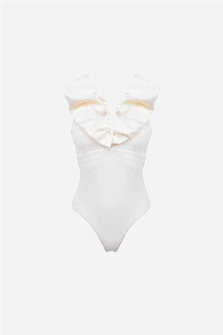 Palazzo 1 Piece Swimsuit Cream