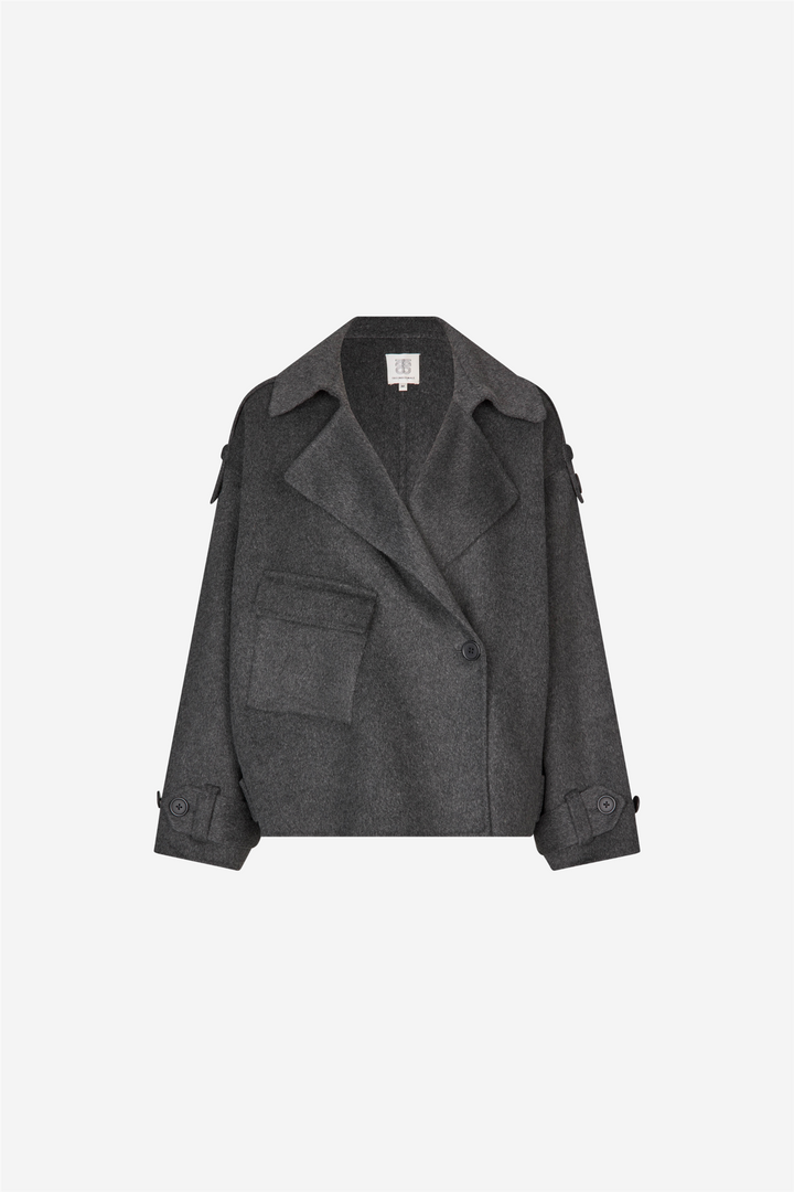 Walance Short Jacket Dark Gray Melange