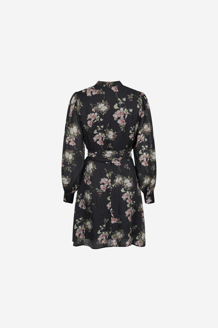 Heidi Print Flower Dress Black