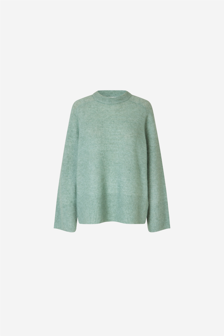 Brookline Knit Raglan O-Neck Slate Green