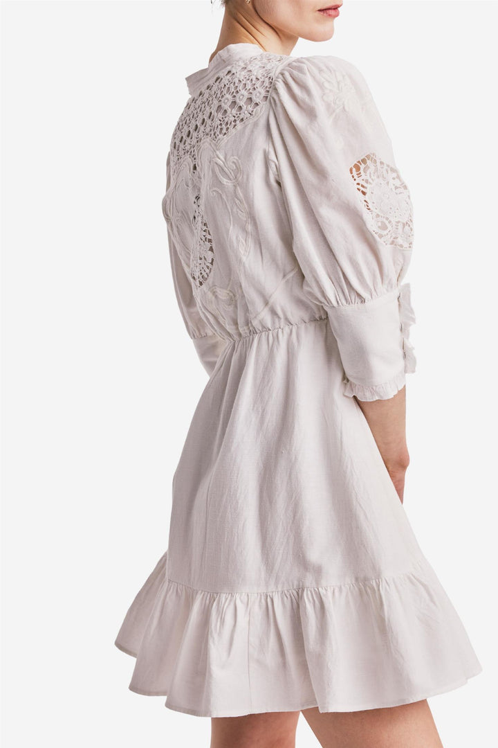 Linen Mini Dress Off White