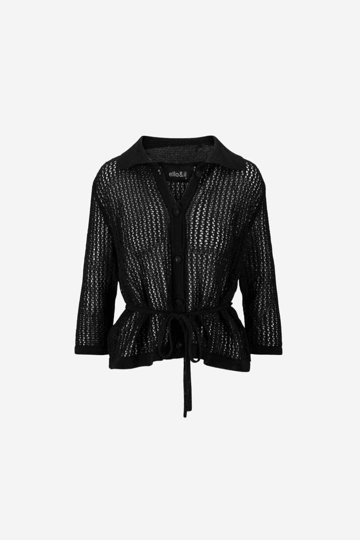 ella&il Bluser & Skjorter Lima Crochet Shirt Black