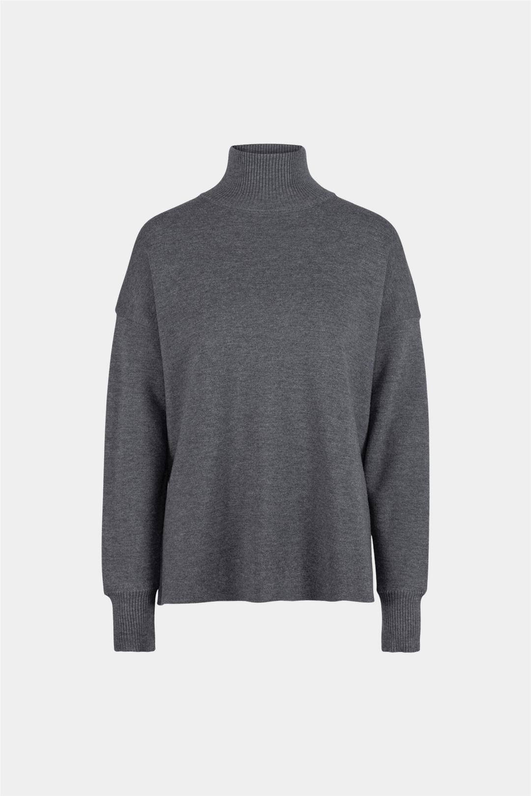 Ella & il Genser & Cardigan Fernanda Merino Sweater Grey Melange
