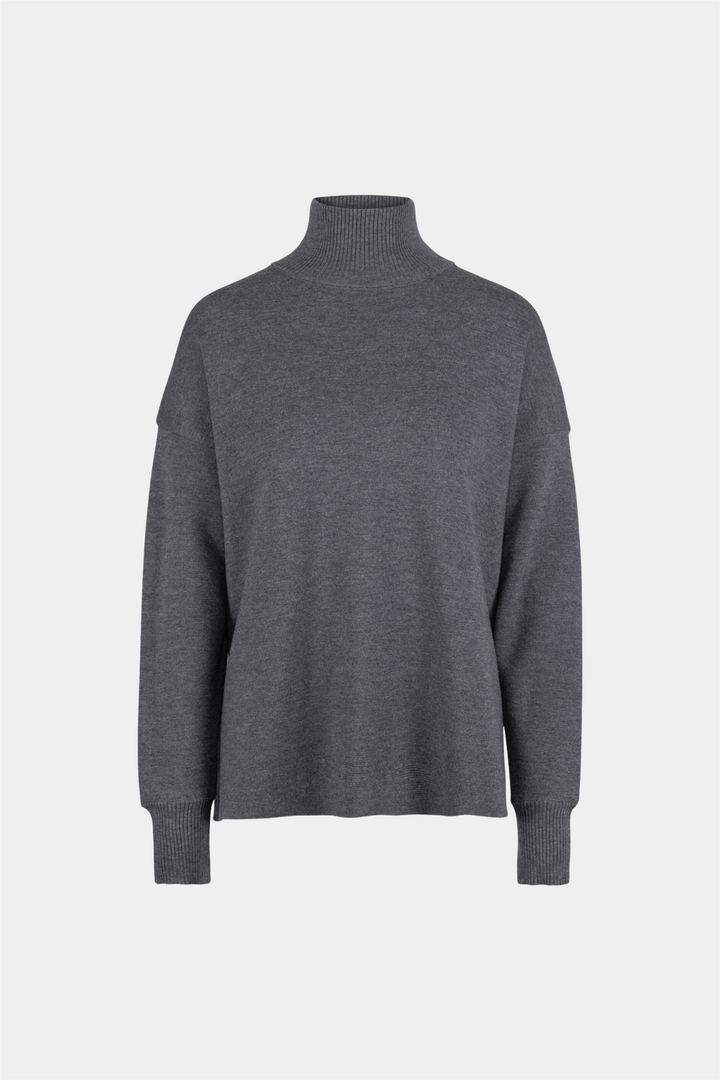 Ella & il Genser & Cardigan Fernanda Merino Sweater Grey Melange