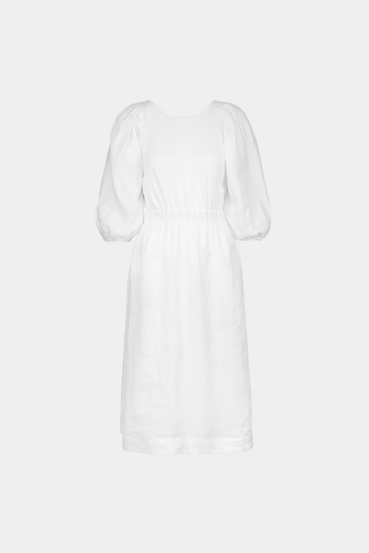 Ella & il Kjole Rebecca Linen Dress White