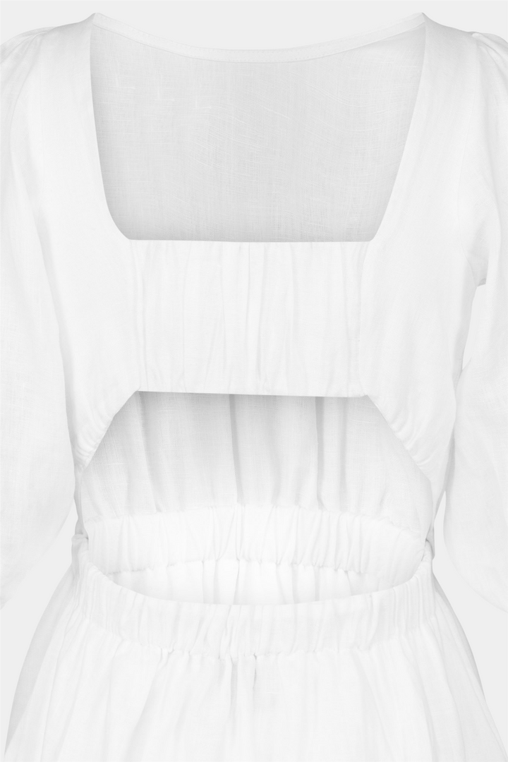 Ella & il Kjole Rebecca Linen Dress White