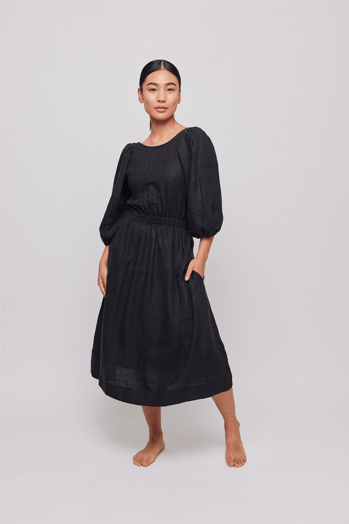 Ella & il Kjole Rebecca Linen Dress White