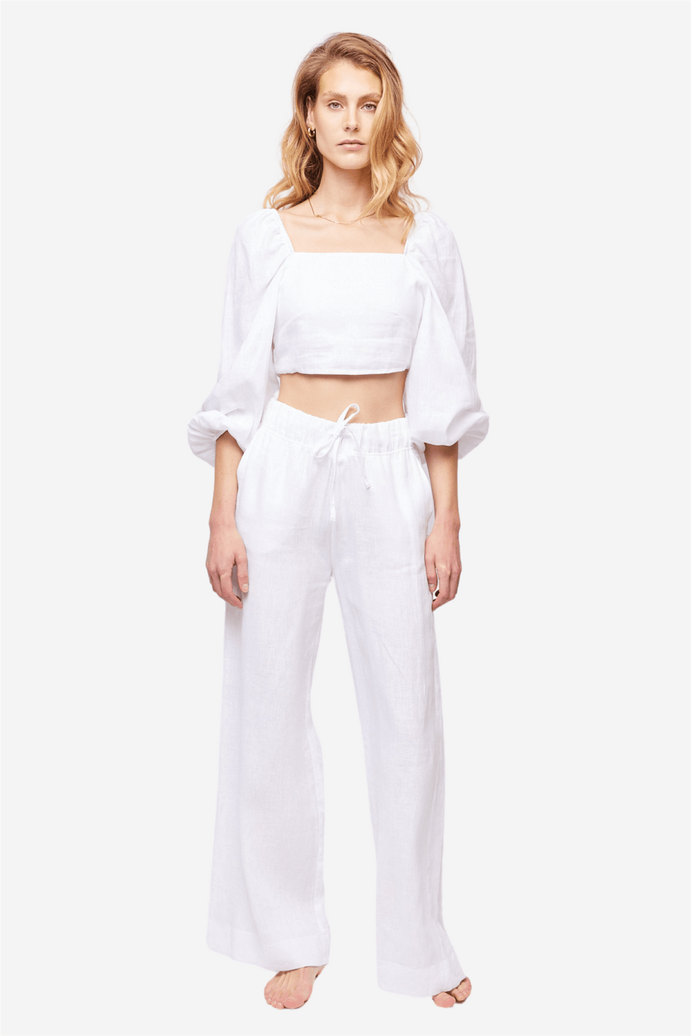 ella&il Topper & t-skjorter Arielle Linen Top White