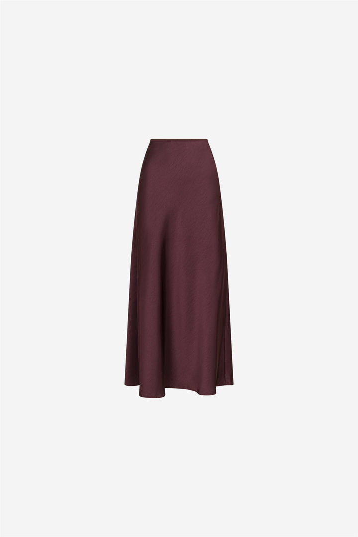 Vicky Heavy Sateen Skirt Burgundy