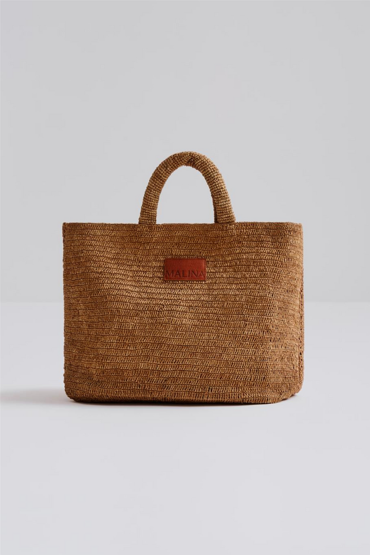 Elsya raffia tote bag tan