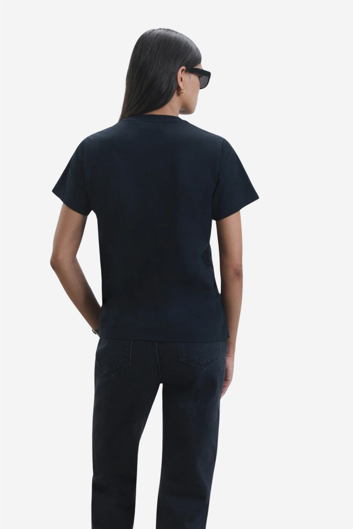 Crewneck Short Sleeve Heart T-shirt Noir