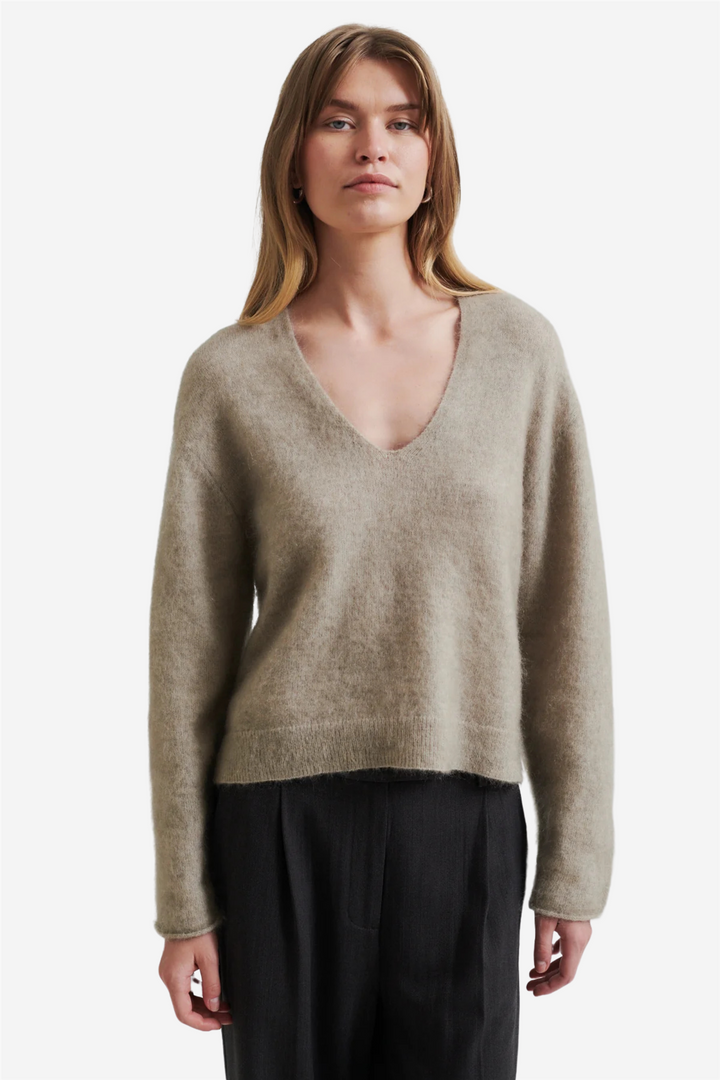 Camryn Knit V-Neck Trench Coat