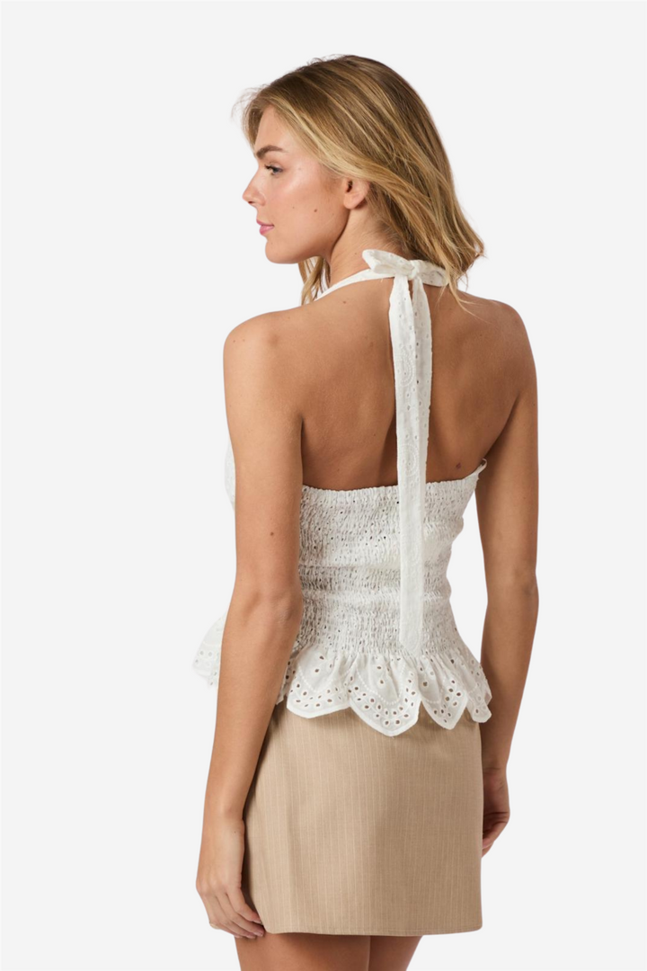 Ribbi Halter Neck Top White
