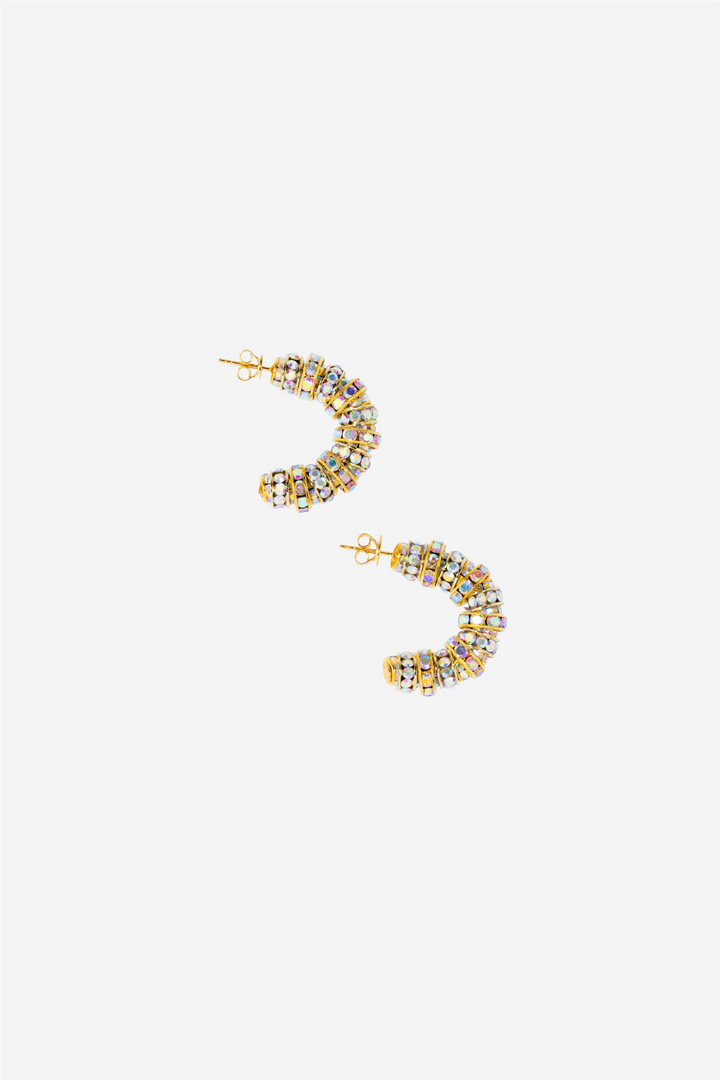 Mini Diamond Hoops Gold