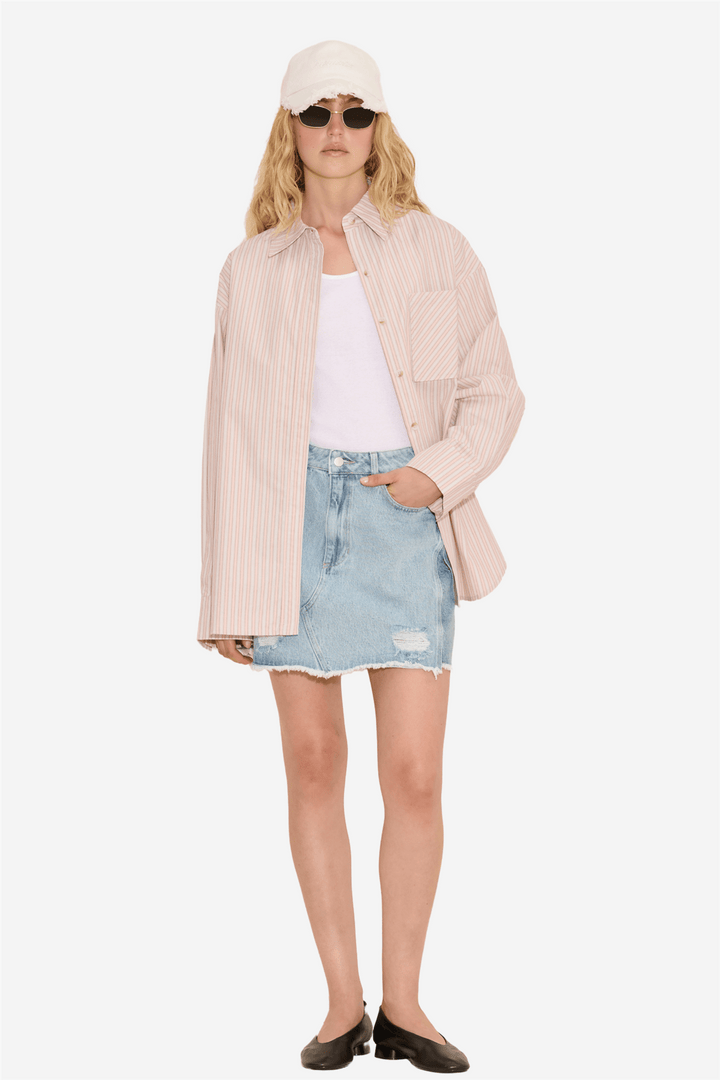 Holzweiler Skjørt Louisa Short Denim Skirt Lt. Blue Mix