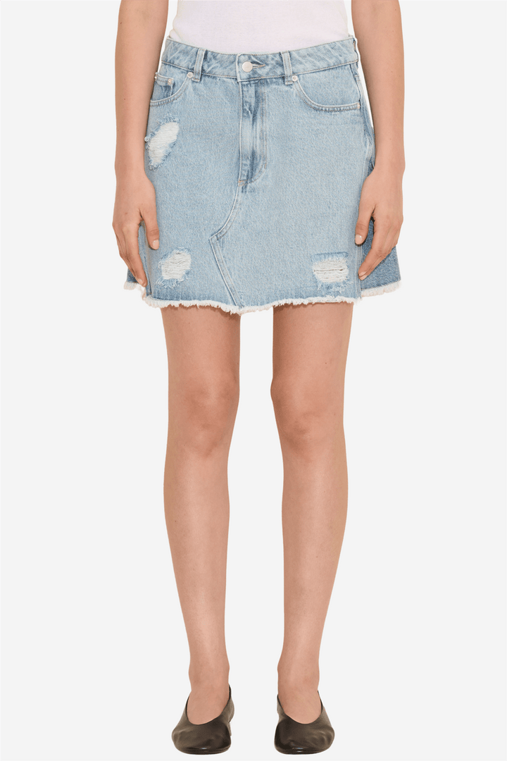 Holzweiler Skjørt Louisa Short Denim Skirt Lt. Blue Mix